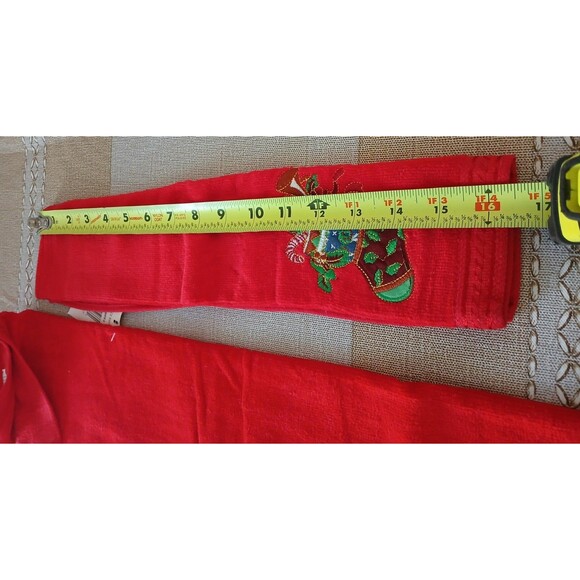 3-Piece 100% Cotton Christmas Towel set Embroidered Design Large Bath Towel Red - Picture 10 of 13